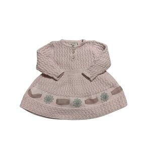 Beautiful Catherine Malandrino Mini Baby Pink Sweater Dress Size 6-9 Months